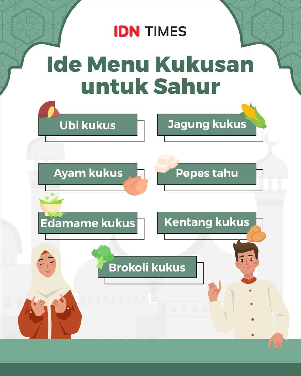 Infografik ide menu kukusan untuk sahur   