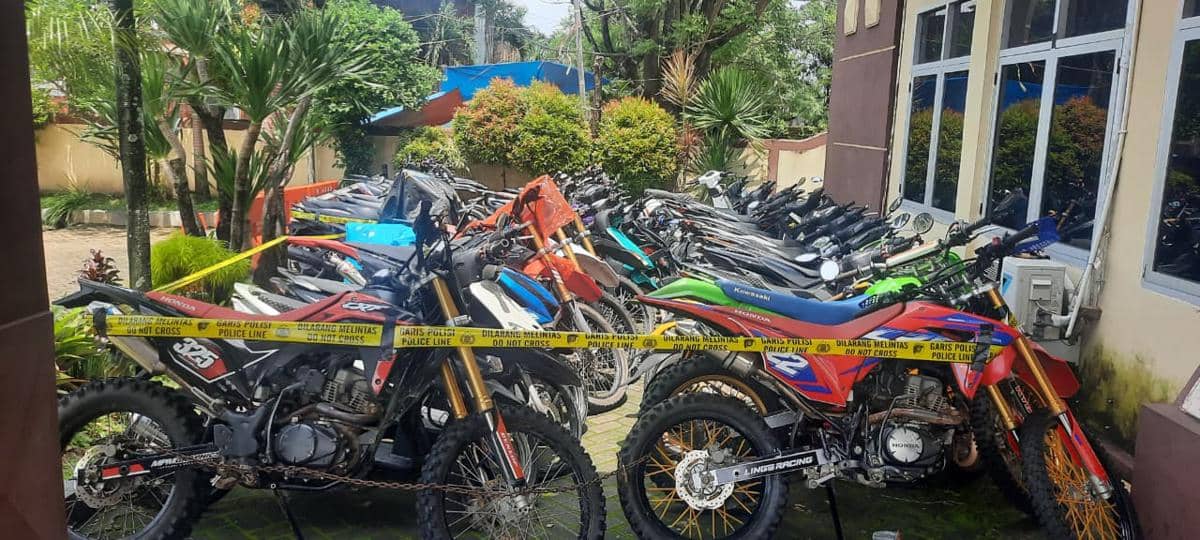 Polsek Tamalate Sita 50 Motor Pelaku Balap Liar-Knalpot Brong selama Ramadan