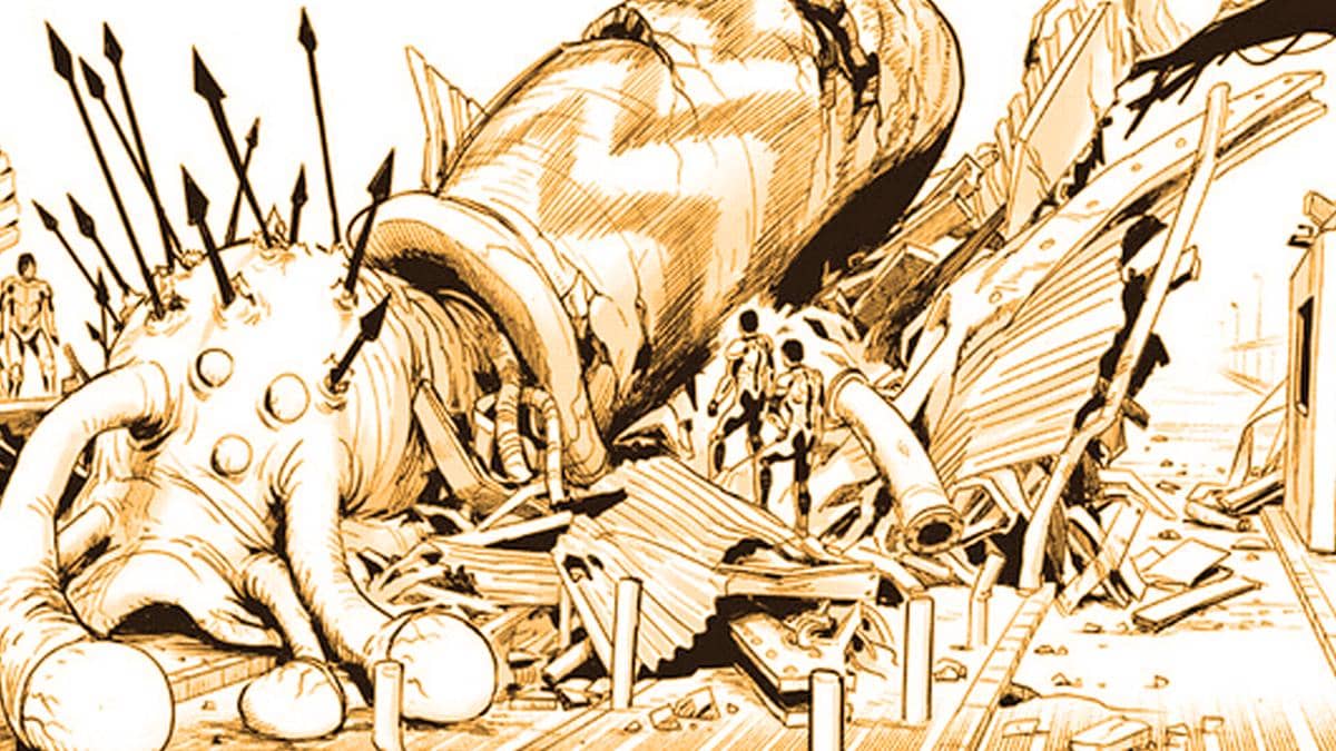 Explosive Velocity Snail yang berhasil dikalahkan - One Punch Man