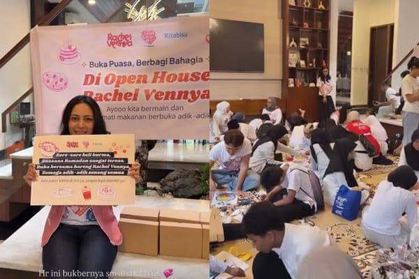 7 Potret Rachel Vennya Open House Buka Puasa Bareng Anak Yatim