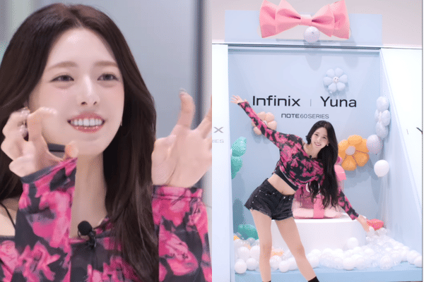 potret Yuna Itzy dalam konten unboxing video bersama Infinix