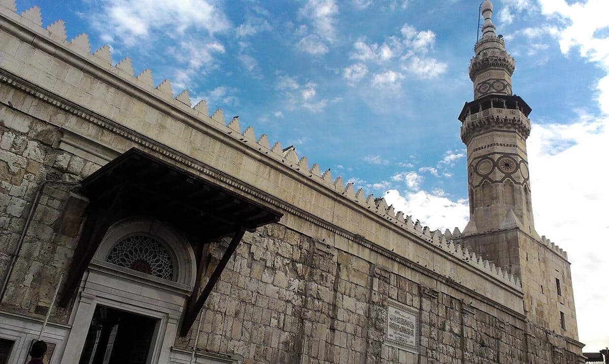 Menara Qaitbay di Masjid Agung Damaskus.