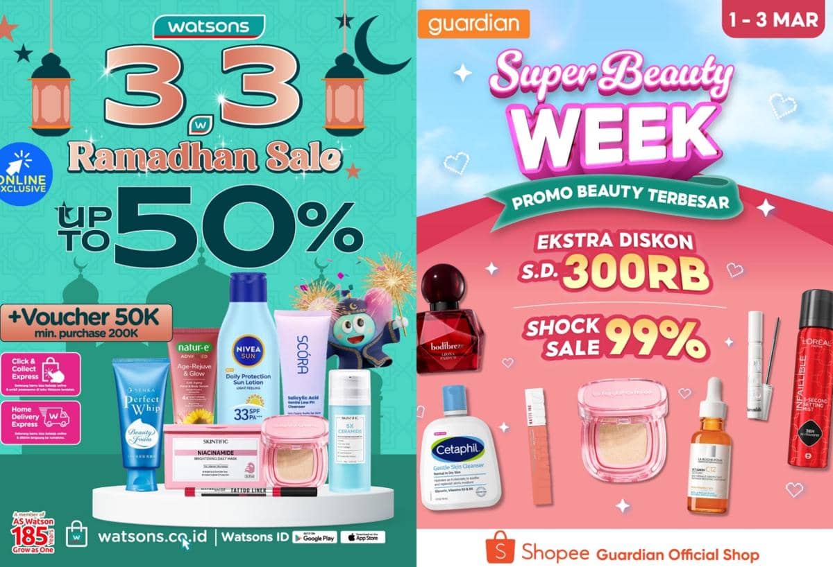 9 Promo Makeup hingga Skincare Tanggal Kembar 3.3, sampai 50 Persen!