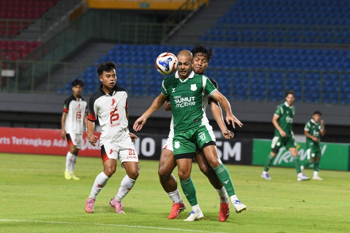 Duel PSMS kontra FC Bekasi City di Stadion Patriot Chandrabaga, Bekasi, Sabtu (28/2/2026) (dok.PSMS)