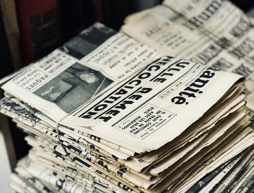 ilustrasi kertas koran bekas