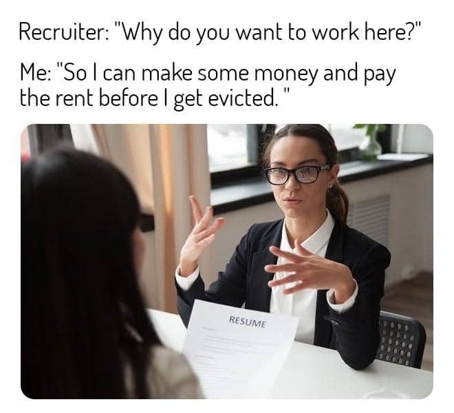 meme jawaban ngawur saat wawancara kerja