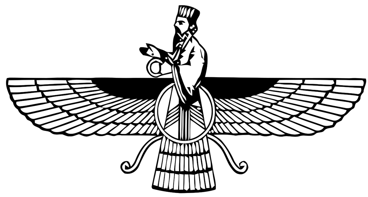 Faravahar, simbol utama dari agama kuno Zoroastrianisme. 