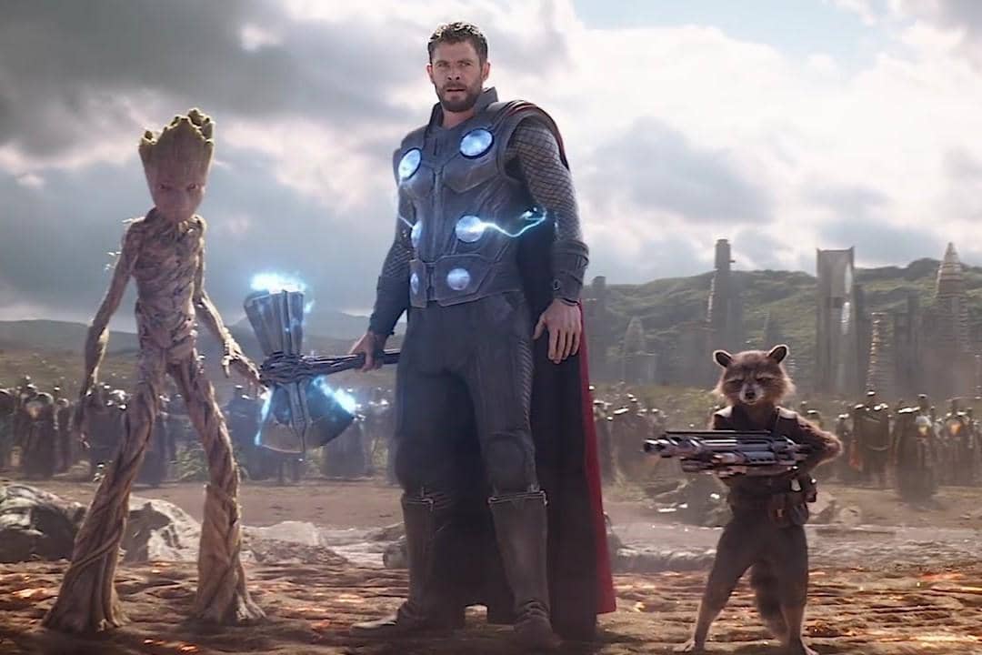 Thor bersama Groot dan Rocket