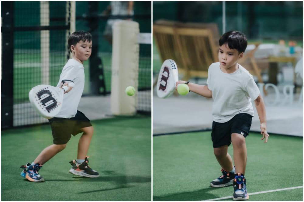 8 Pesona Anak Erica Putri saat Main Padel, Kecil-kecil Jagoan Lapangan