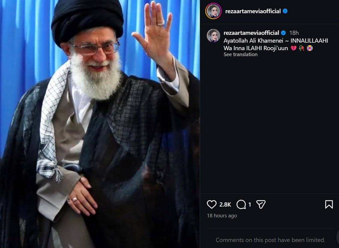 ucapan duka artis Indonesia untuk Ali Khamenei