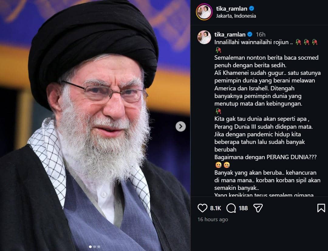 ucapan duka artis Indonesia untuk Ali Khamenei