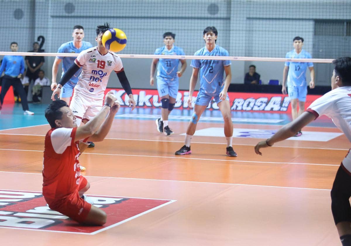Tim voli putra Medan Falcons Tirta Bhagasasi saat berduel dengan Jakarta Garuda Jaya (dok.Proliga 2026)