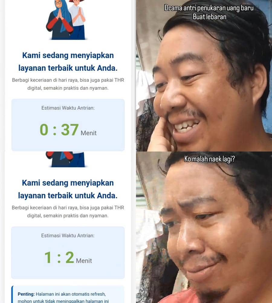 meme war tukar uang baru