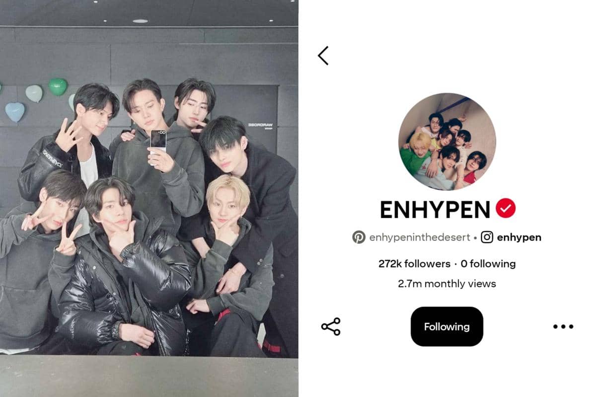 ENHYPEN dan akun Pinterest resminya