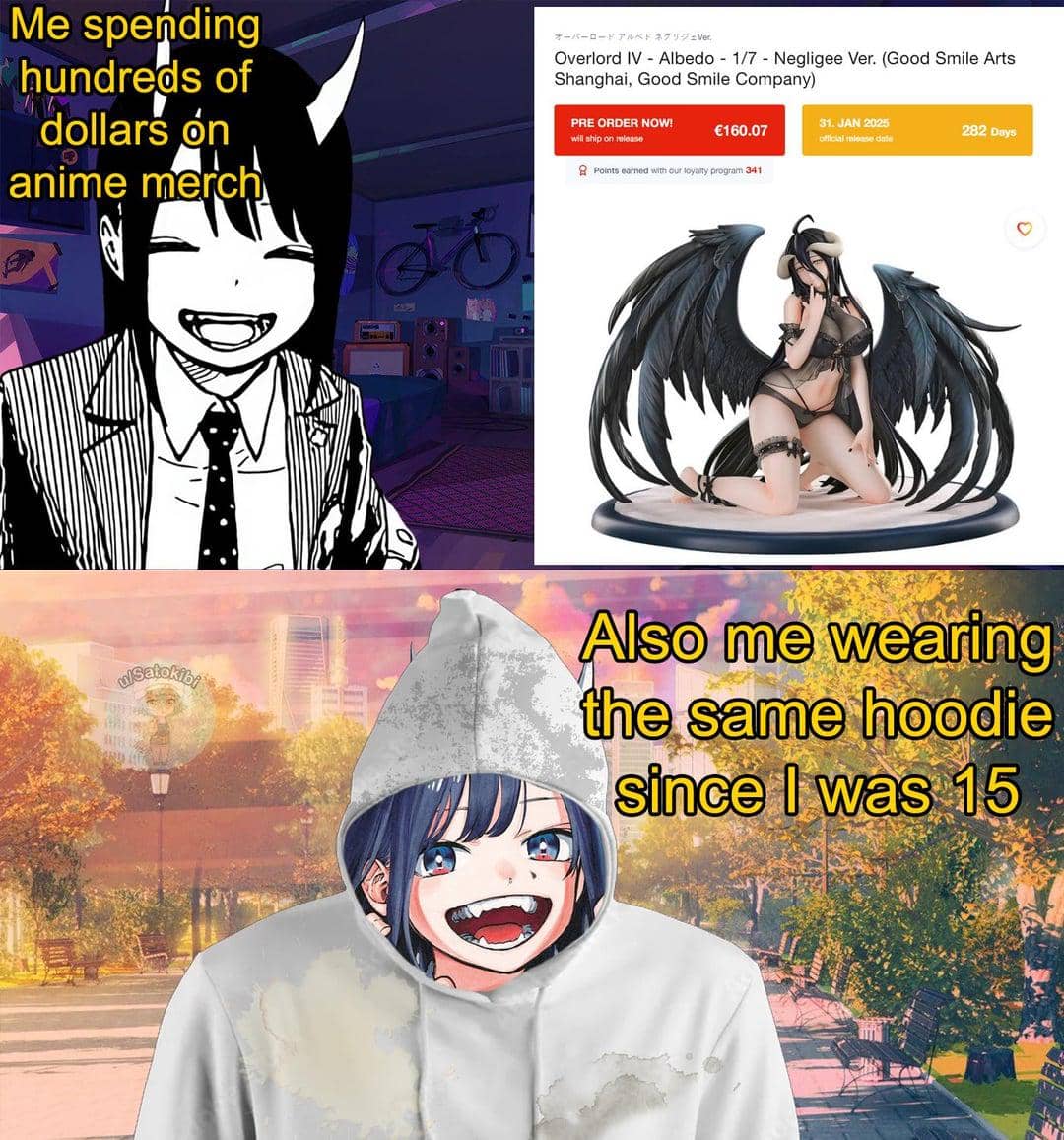 meme anime tentang merchandise