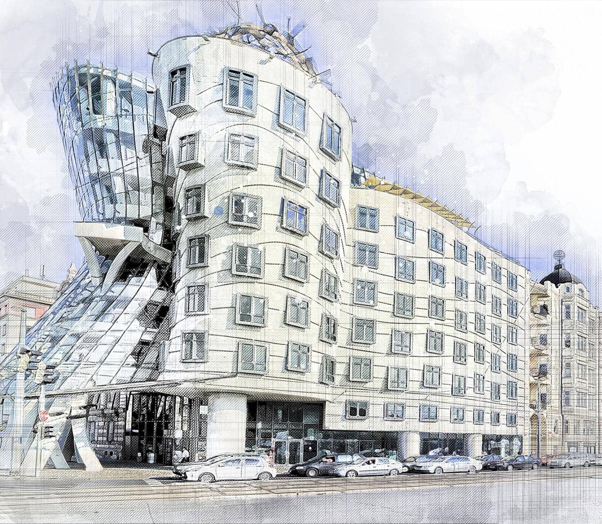 Potret ilustrasi Dancing House 