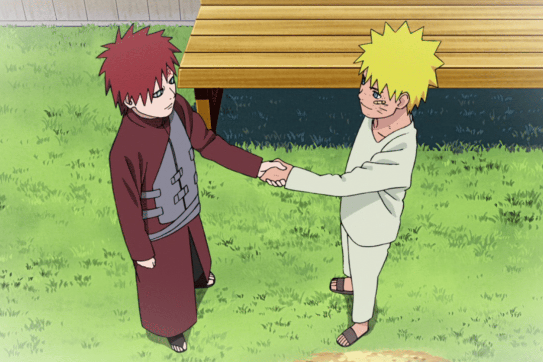 Naruto berdamai dengan Gaara.