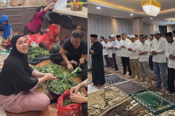8 Potret Irish Bella Jadi Tuan Rumah Bukber Keluarga dari Aceh, Masak Besar