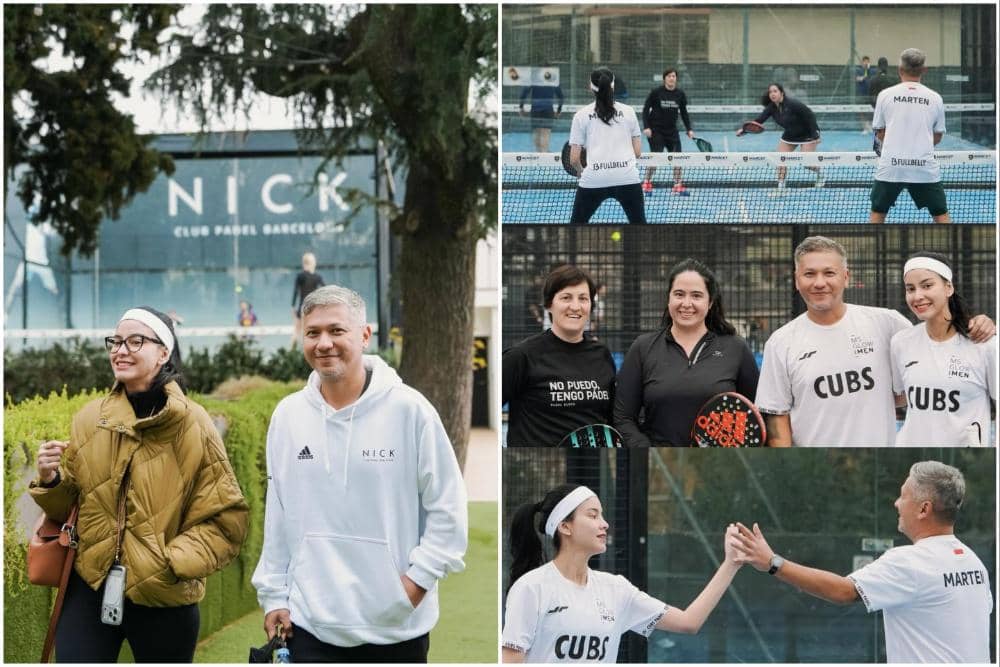 9 Potret Gading Marten dan Medina Main Padel di Barcelona