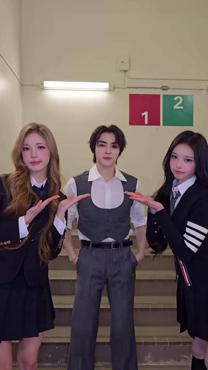 potret idol KPop ikut challenge "RUDE!" Hearts2Hearts 