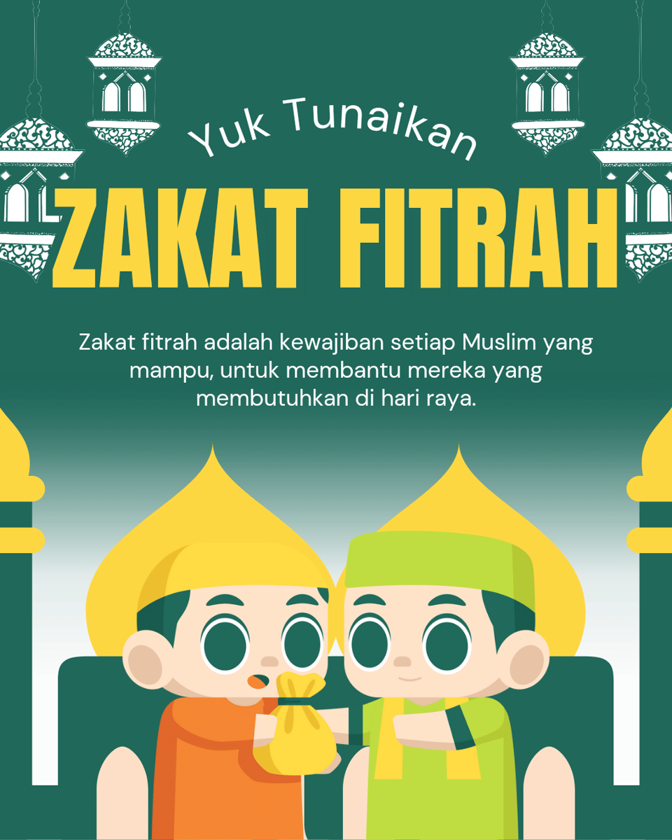 Poster zakat fitrah 2026 yang lucu