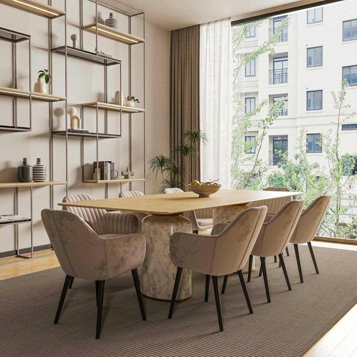 desain ruang makan dengan jendela