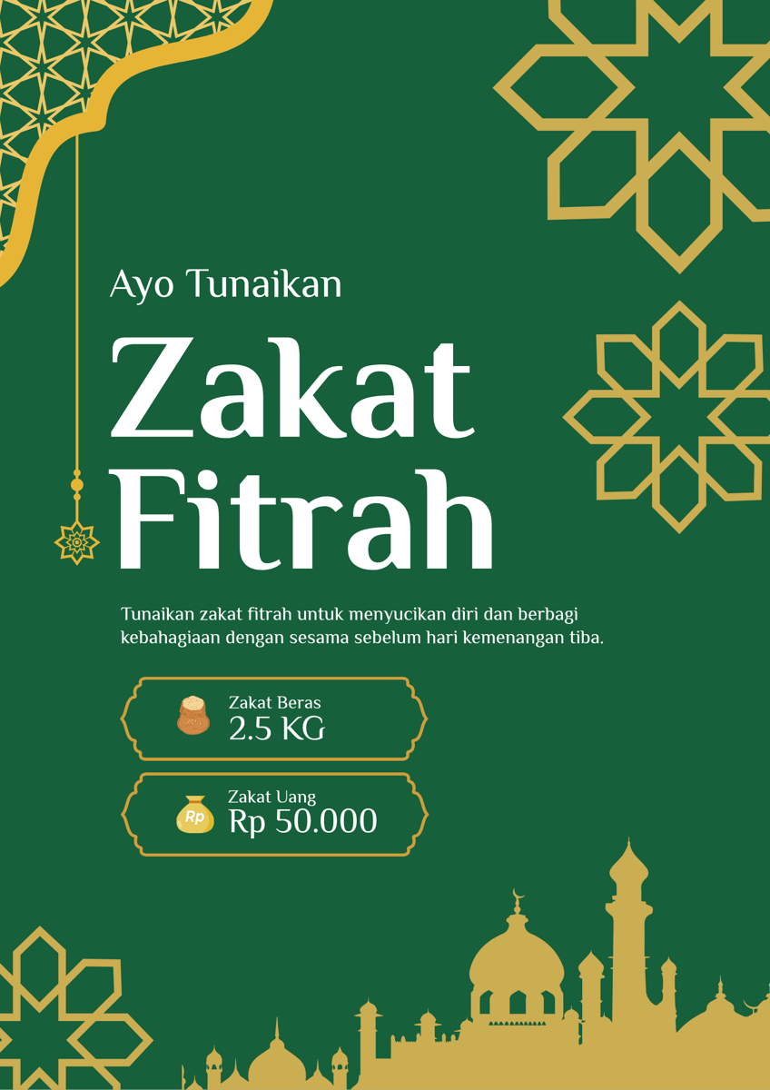 poster zakat fitrah simple