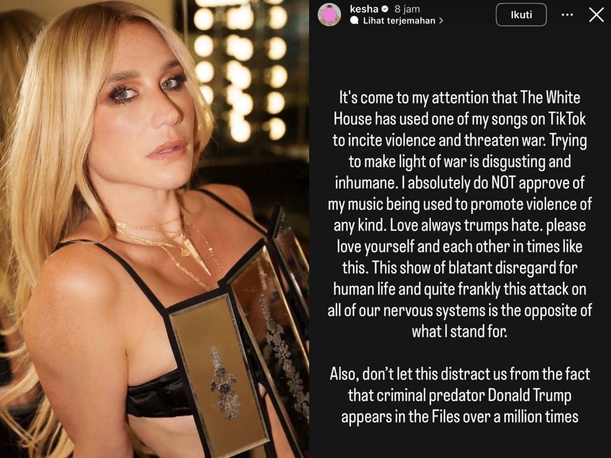 Kesha Kecam Lagunya Dipakai Gedung Putih untuk Video Bermuatan Perang