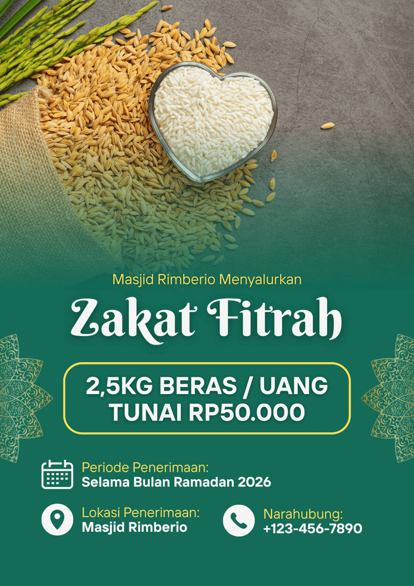 Poster zakat fitrah 2026 untuk media sosial 