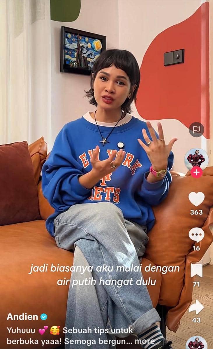 Potret Andien Aisyah dalam konten Tiktoknya tentang buka puasa 