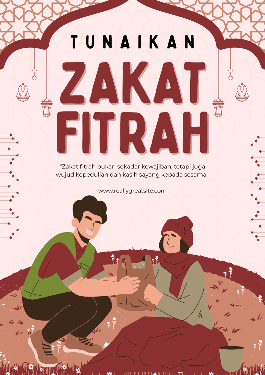 Poster zakat fitrah 2026 yang meriah