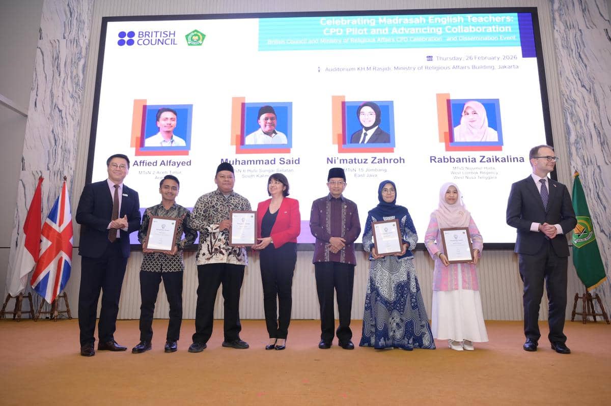 Kementerian Agama RI menjalin kolaborasi dengan British Council guna memperkuat kompetensi guru Bahasa Inggris di madrasah. (Dok. British Council)