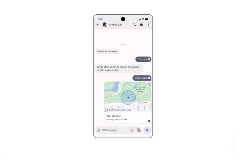 bagikan lokasi secara real-time langsung di Google Messages