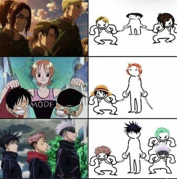 meme Zoro nyasar ke anime syonen