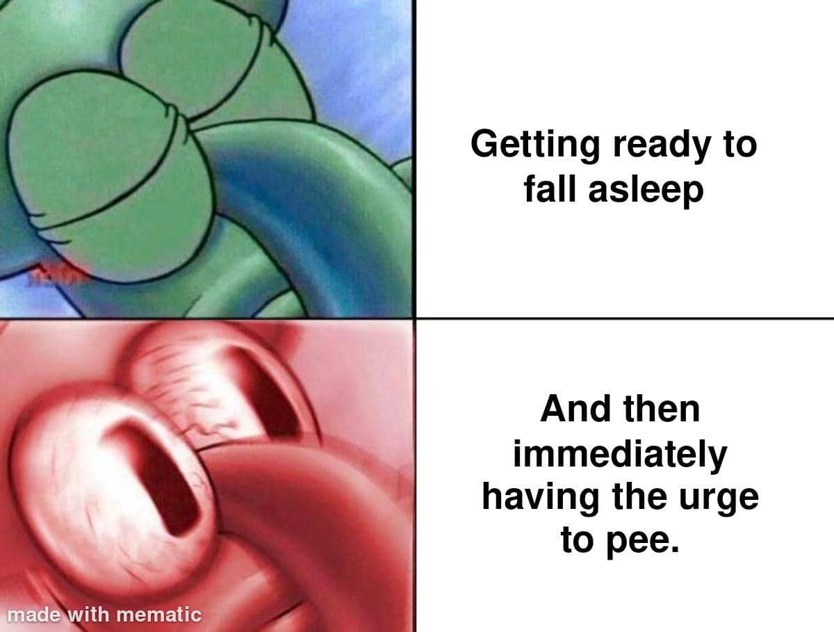meme SpongeBob tentang buang air kecil
