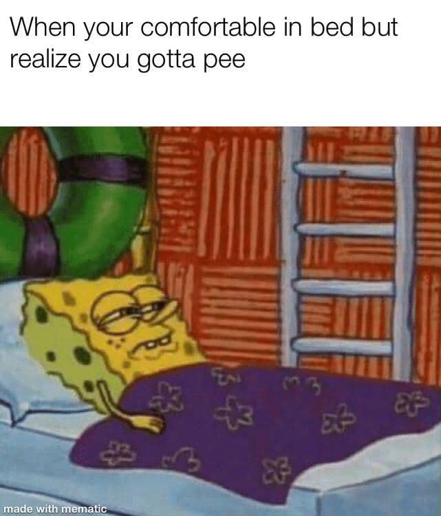 meme SpongeBob tentang buang air kecil