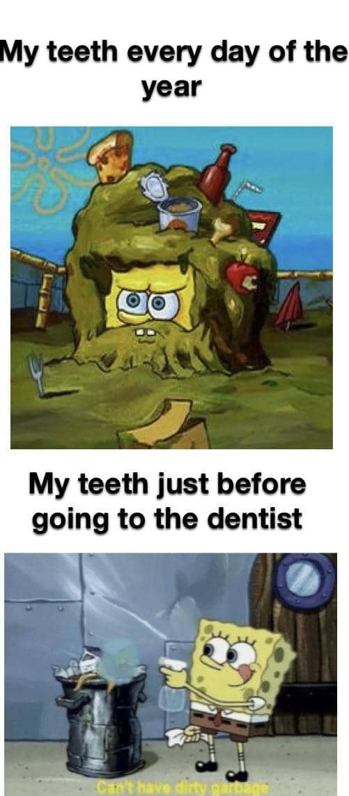 meme kartun tentang menyikat gigi