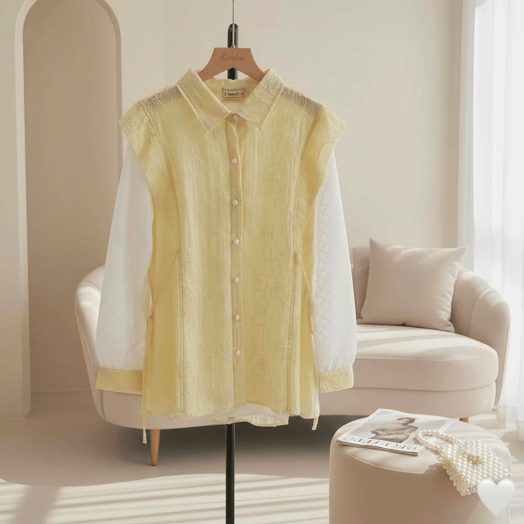 tunik Lebaran 2026 warna butter yelow