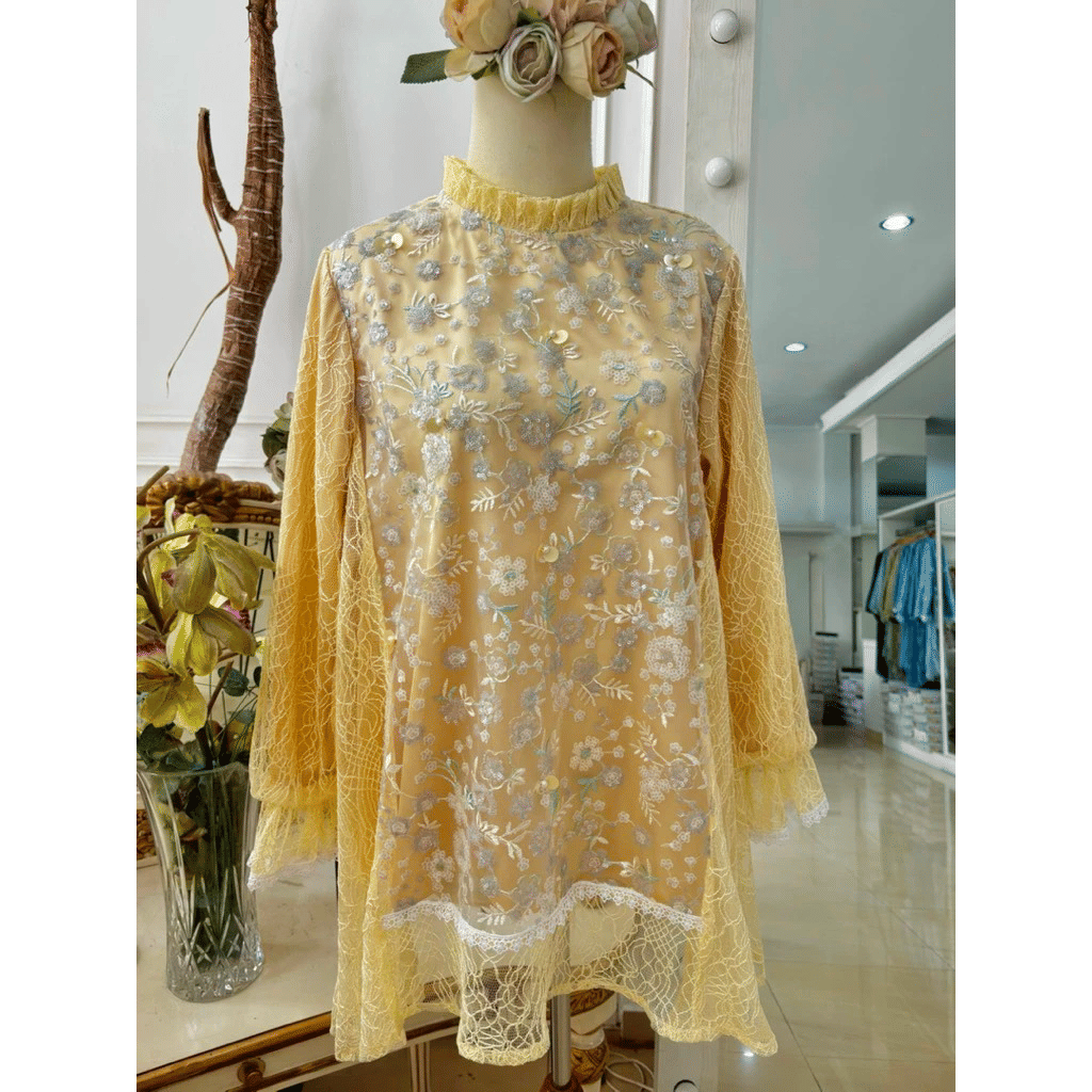 tunik Lebaran 2026 warna butter yelow
