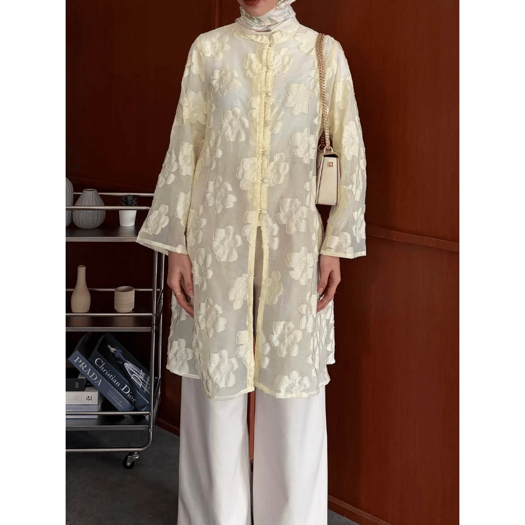 tunik Lebaran 2026 warna butter yelow