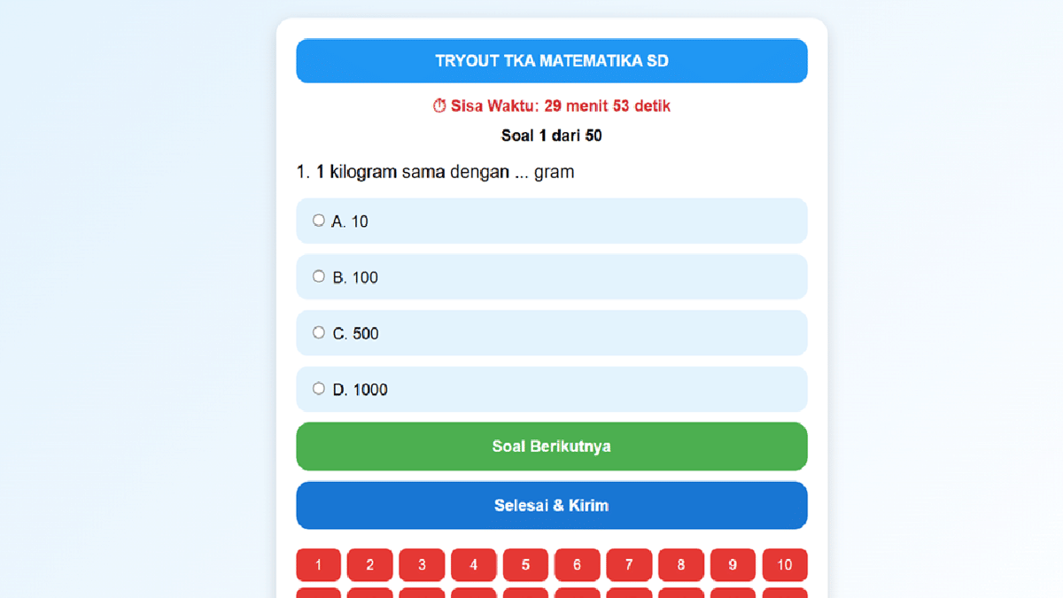 uji coba soal matematika TKA