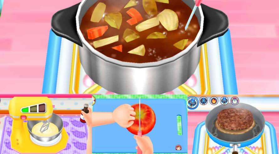 Tampilan masak di Cooking Mama