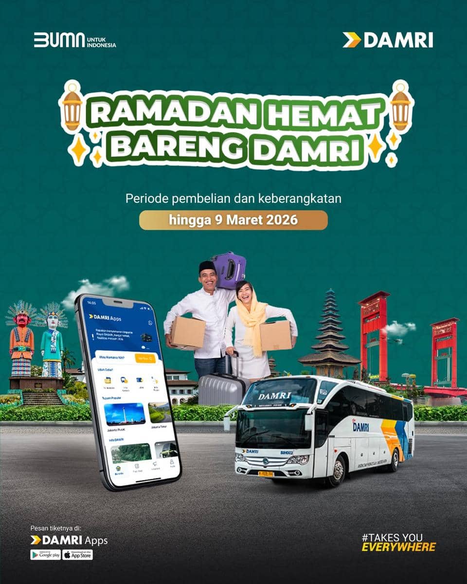 poster diskon tarif bus DAMRI