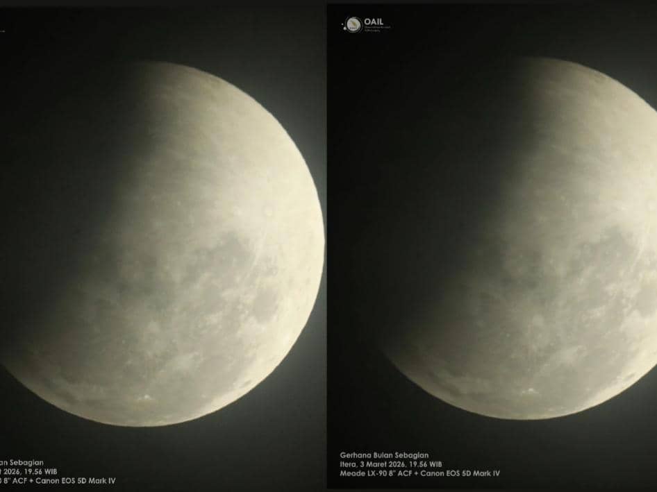 Diwarnai Hujan, Begini Hasil Pengamatan Gerhana Bulan Total di Itera