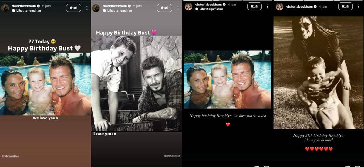 Ucapan selamat ulang tahun untuk Brooklyn dari David dan Victoria Beckham