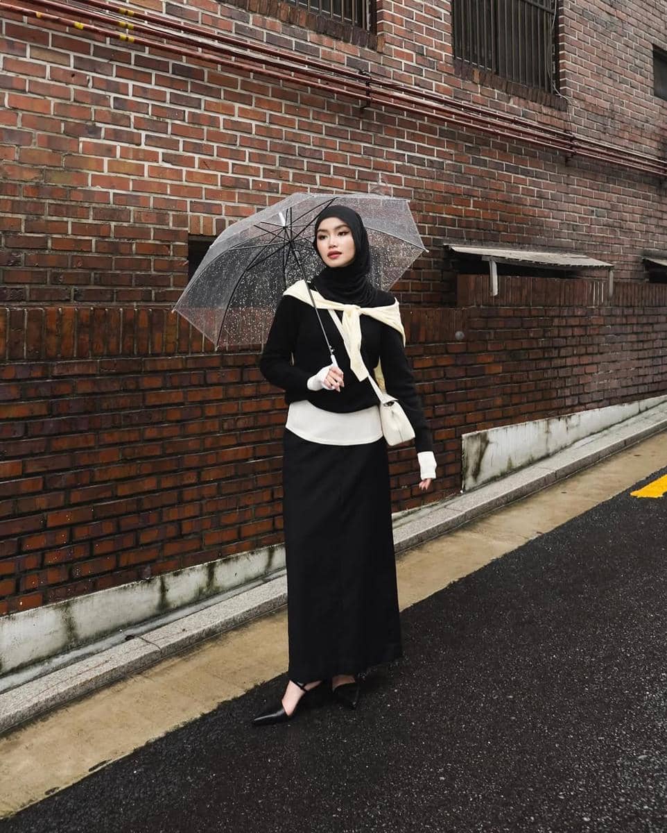 Outfit Serba Hitam ala Sashfir