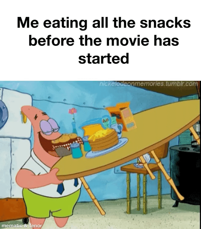 meme kartun tentang popcorn