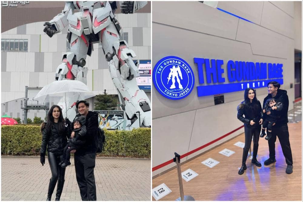 10 Potret Keluarga Kevin Aprilio Mengunjungi Unicorn Gundam, Tokyo!
