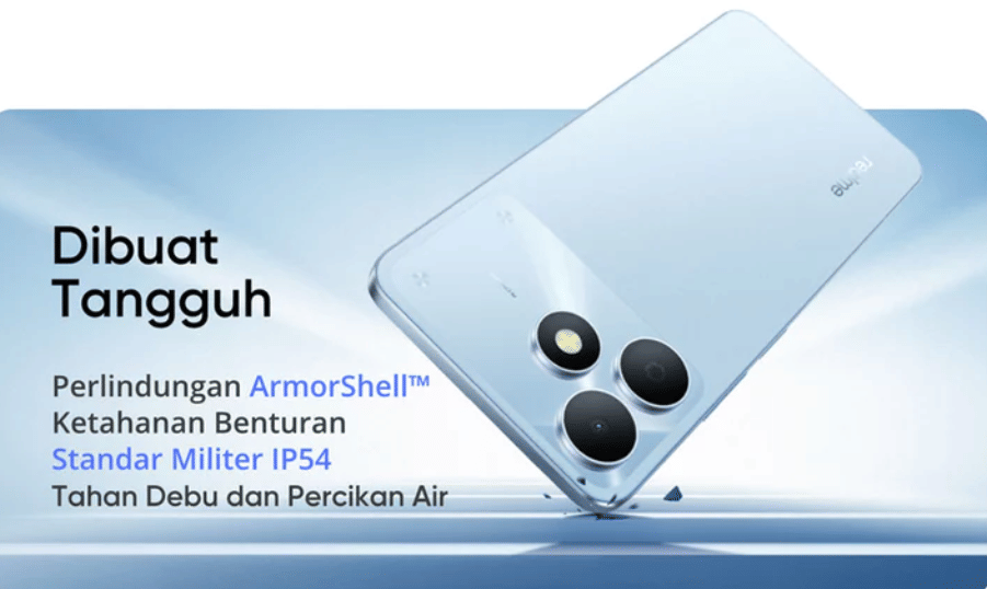 ilustrasi realme Note 80 yang bersertifikasi IP54 