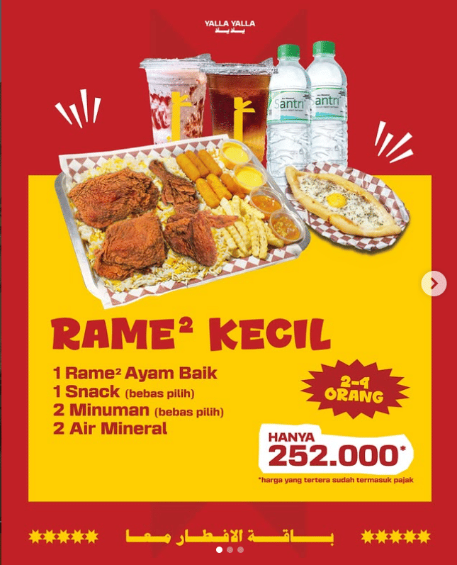 Poster paket buka puasa Ramadan di Yalla Yalla. 